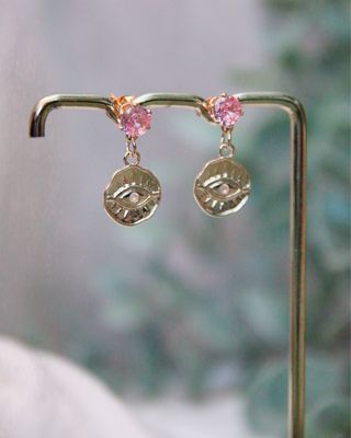 Boucle d&#39;oreille - Oeil Rose