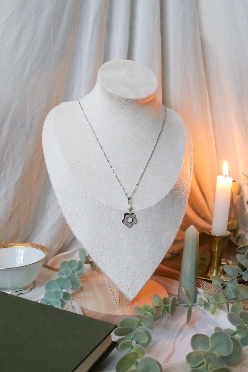 collier - Fleur Argenté