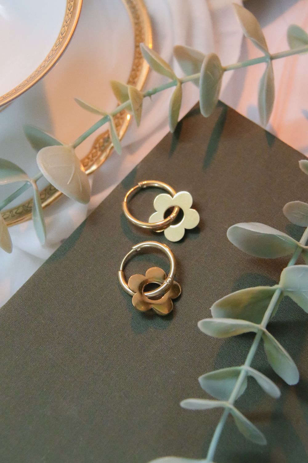 Boucle d&#39;oreille - Fleur Doré