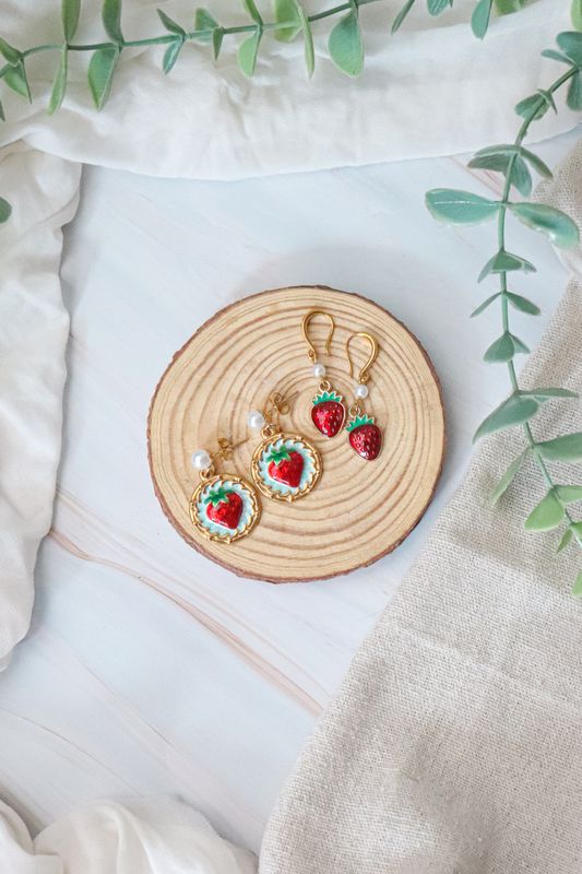 Boucle d'oreille - Fraise