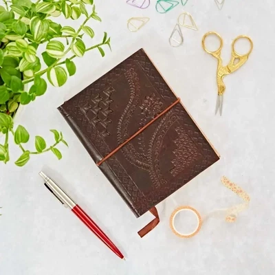 Handcrafted Chocolate Embossed Journal