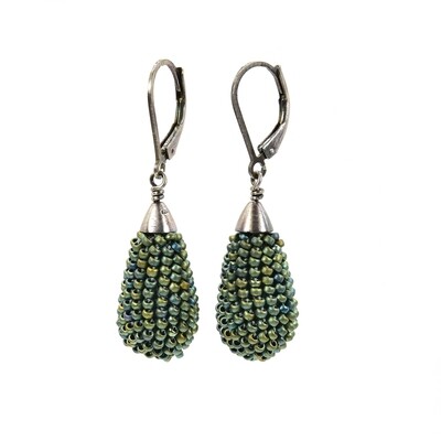 Crocheted Teardrop Earrings