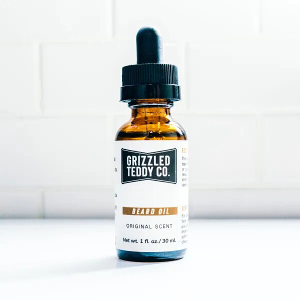 Grizzled Teddy Beard Oil, Style: Black Label (Unscented) 1oz size