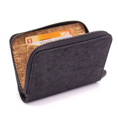 Mini Black Cork Wallet