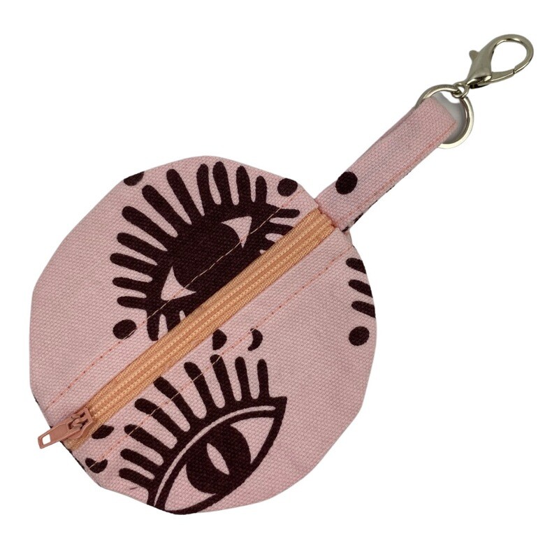 Round Zip Pouch with Lobster Clasp