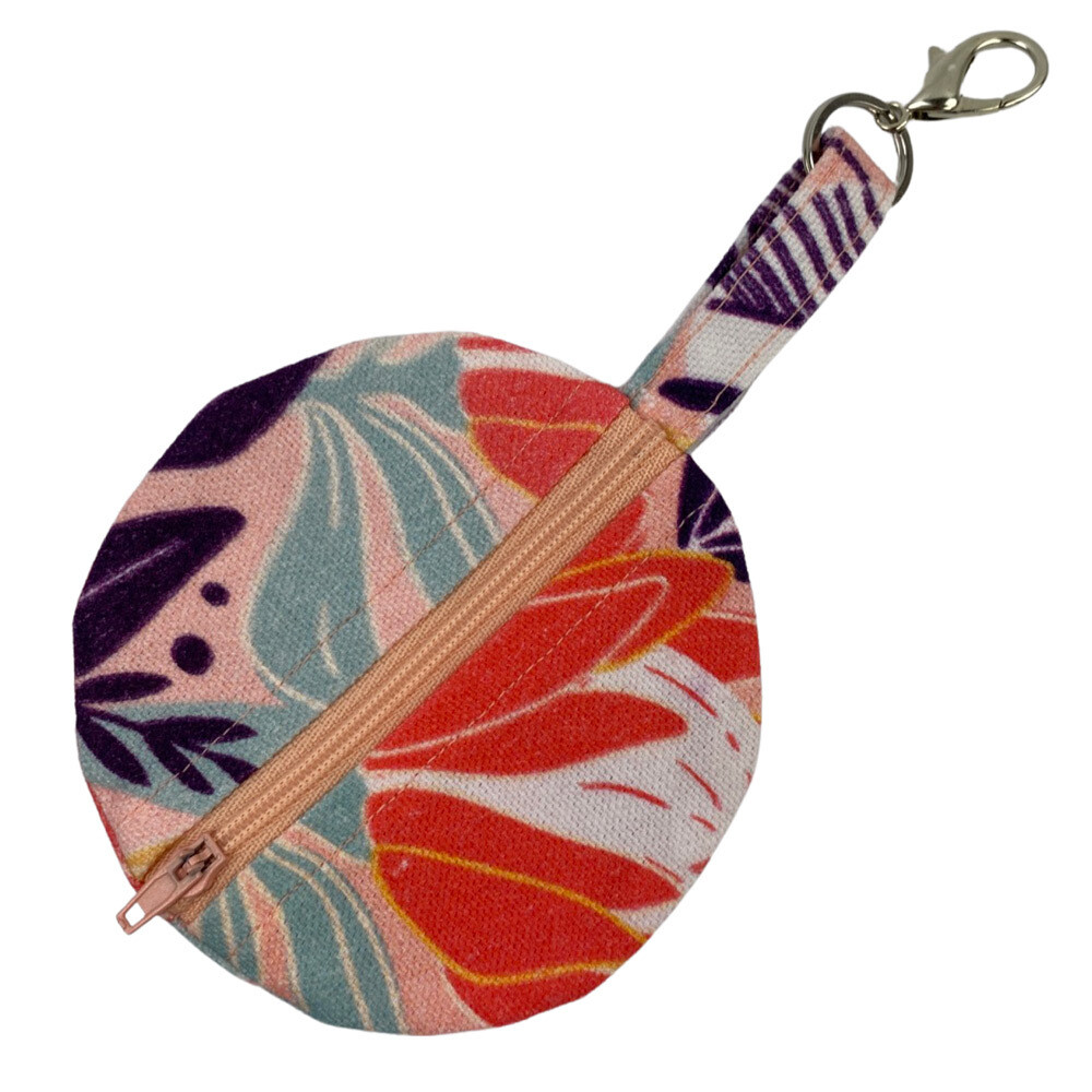 Round Zip Pouch with Lobster Clasp