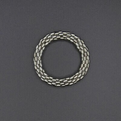 Woven Silver Beads Bracelet