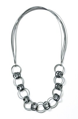 Wire Necklace with Interlocking Rings