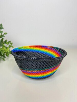 Small Deep Telephone Wire Bowl in African Rainbow