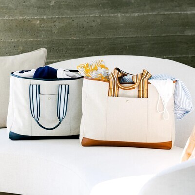 Brouk's Capri Everyday Striped Tote in Navy