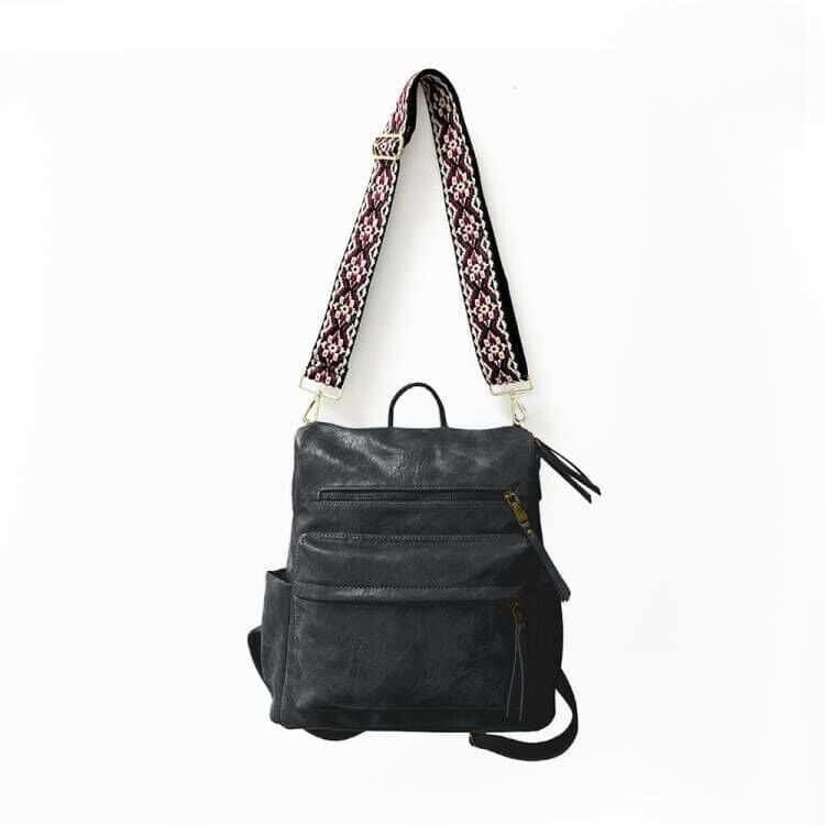 Vegan Leather Backpack w/NON-Adjustable Strap