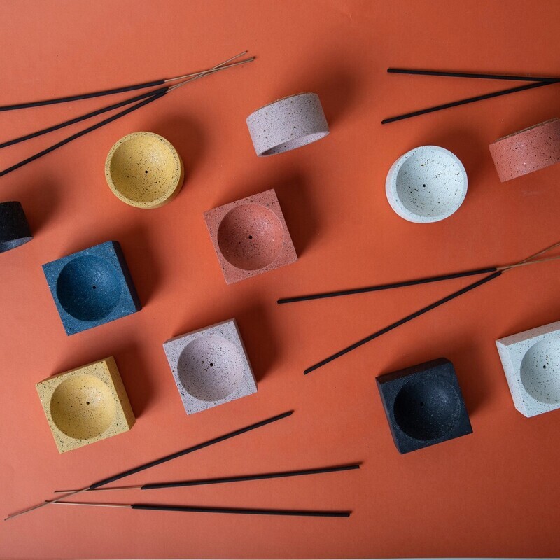 Round Terrazzo Incense Holders