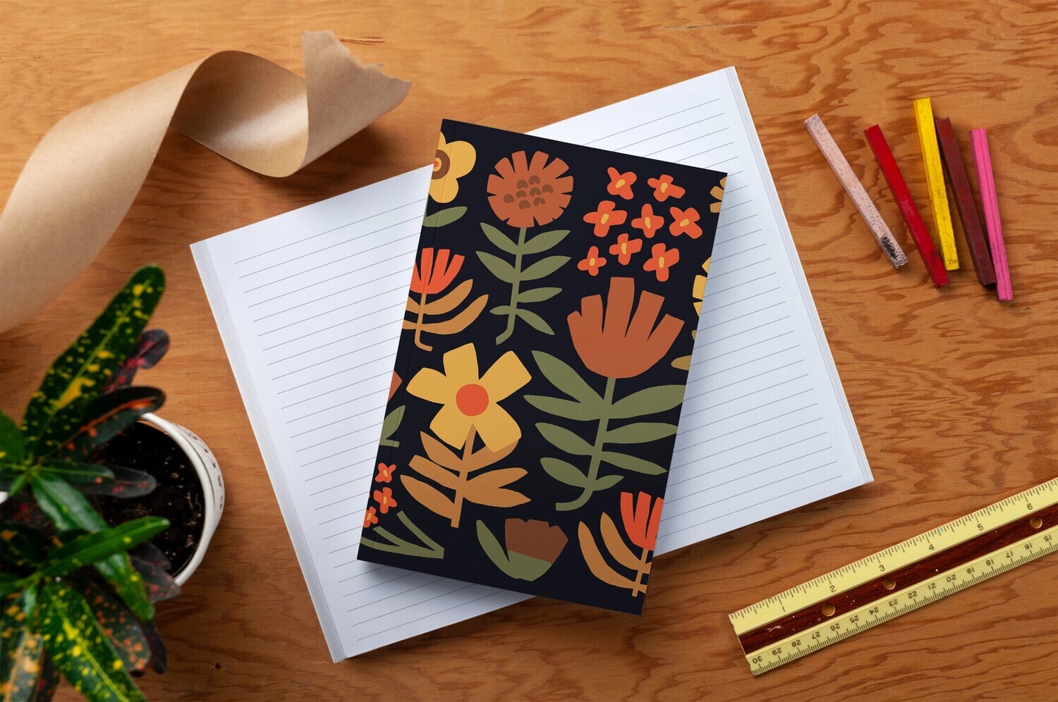 Chunky Floral Layflat Journal