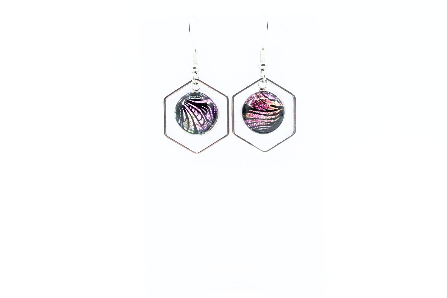 Fused Glass Dangle Earrings