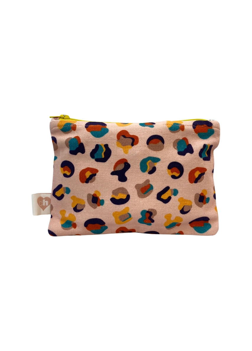 Patterned Medium Zip Pouch, Style: Confetti Leopard