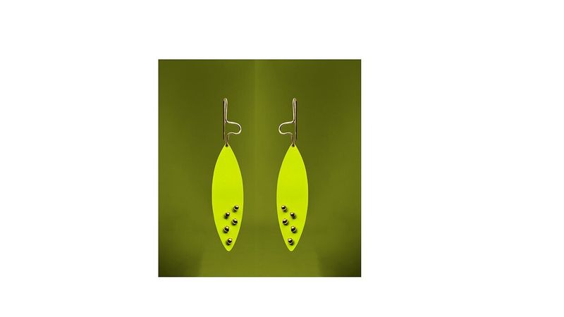 Dew Drop Earrings, Color: Chartreuse