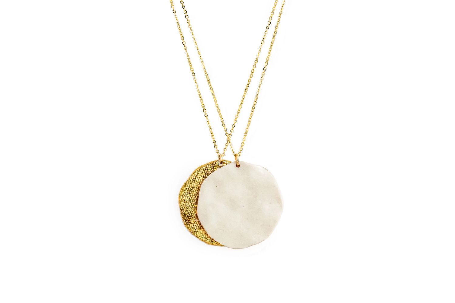 Sun and Moon Porcelain Pendant, Size: Large