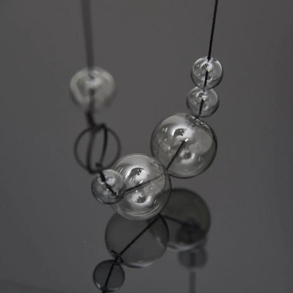 Orbits Glass Orb Necklace, Color: Glass Grey