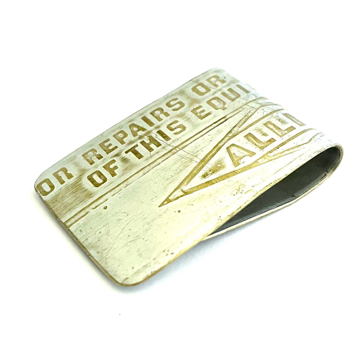 Machine Plate Money Clip, Style: Allied