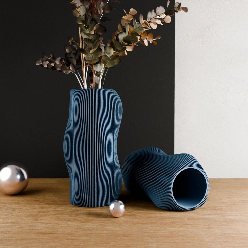 Bubbly Vase in Muted Blue
