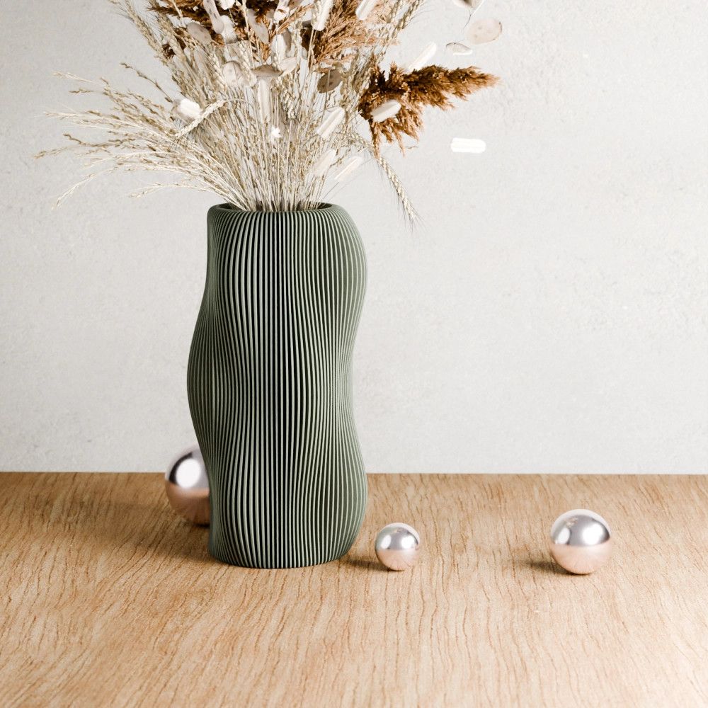 Bubbly Vase in Muted Green