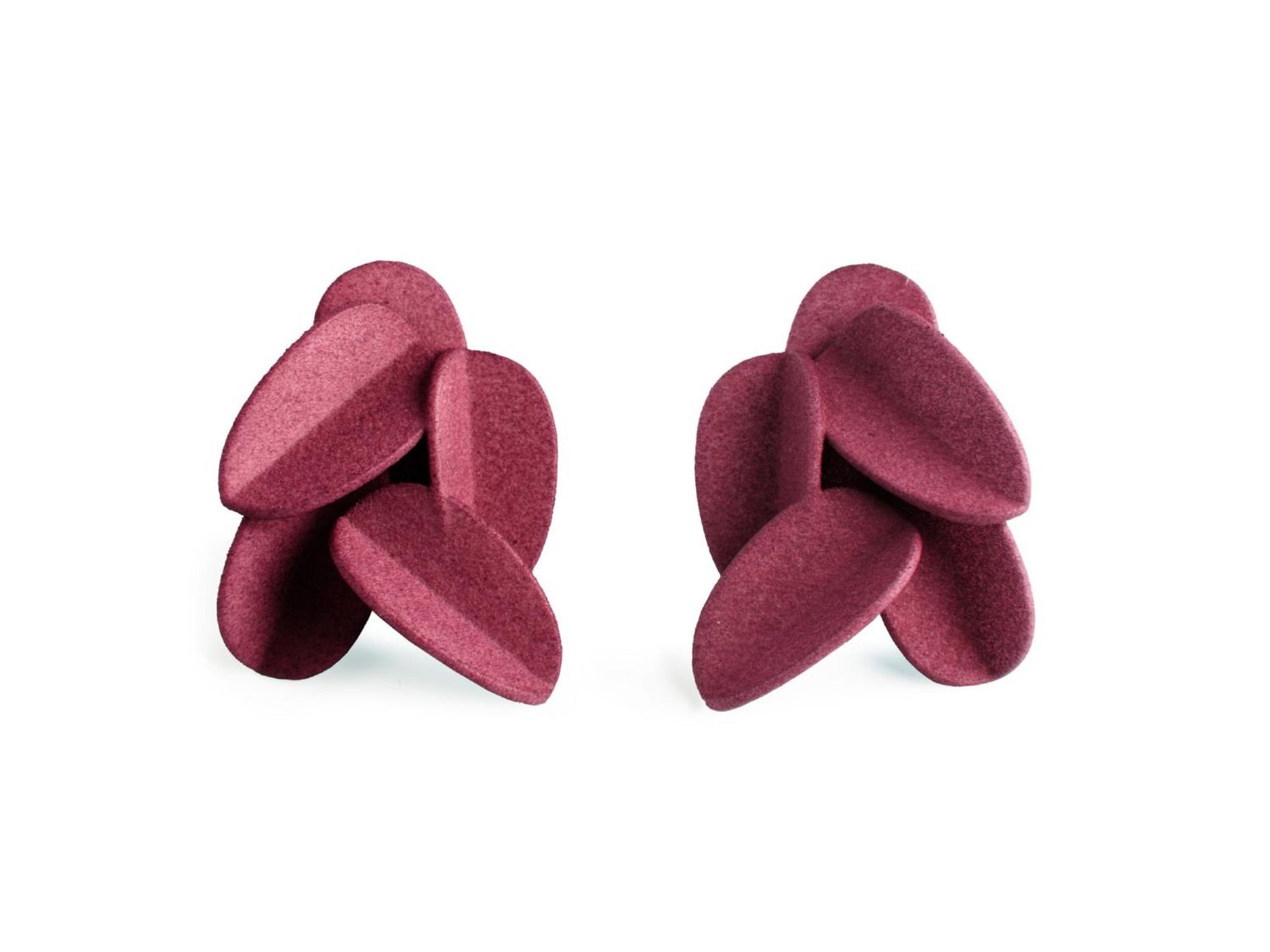 Leaves Earrings, Color: Burgundy