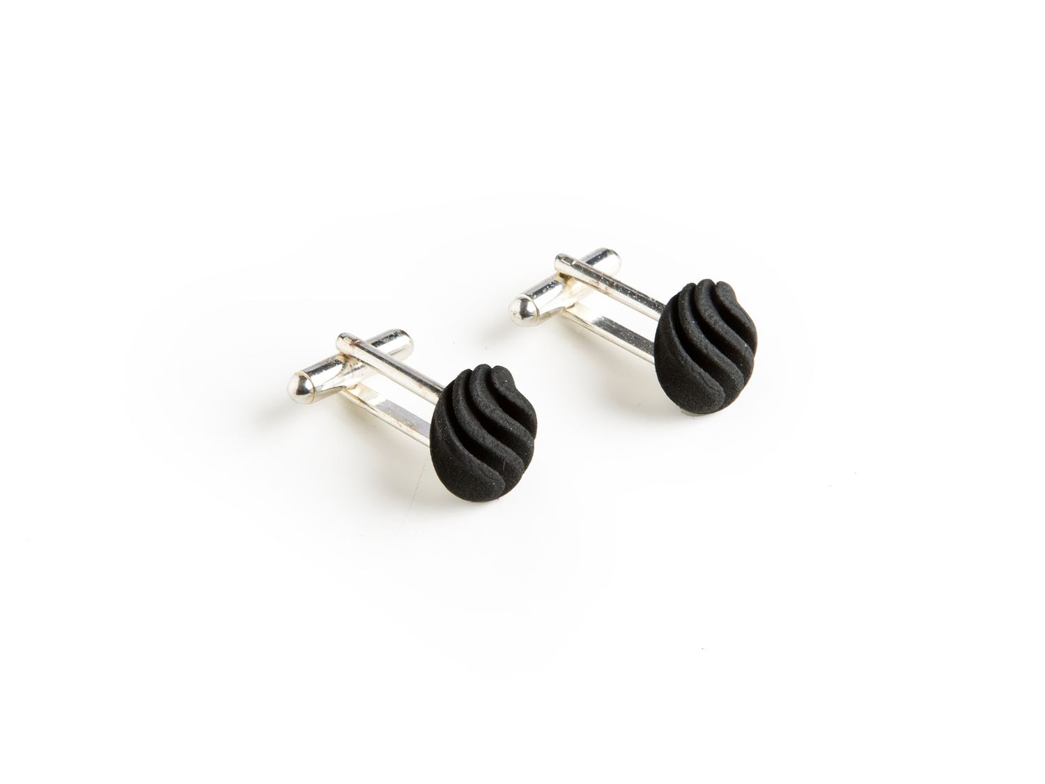 Bern 3D Printed Cufflinks, Color: Black
