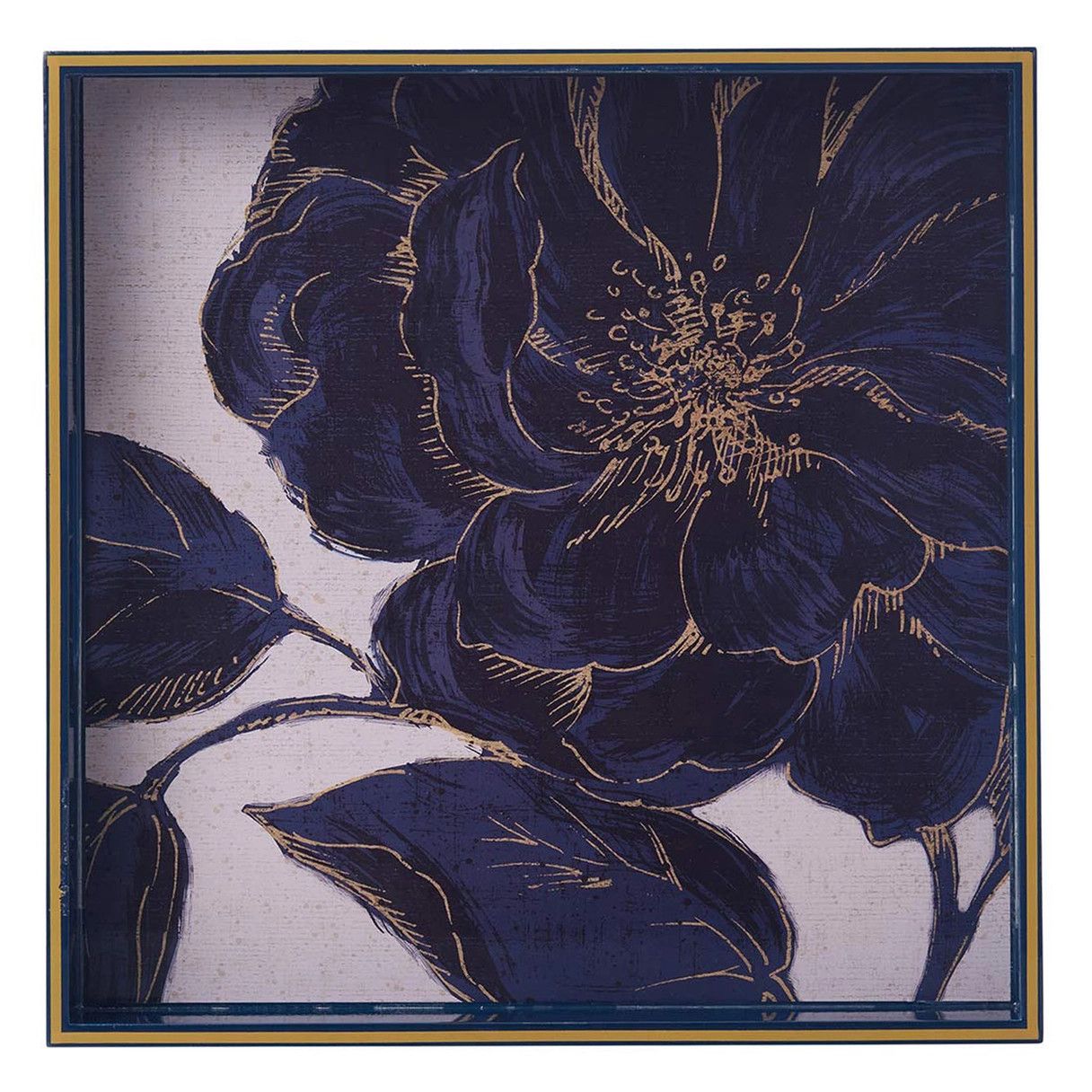 Indigo Garden 15-inch Square Tray