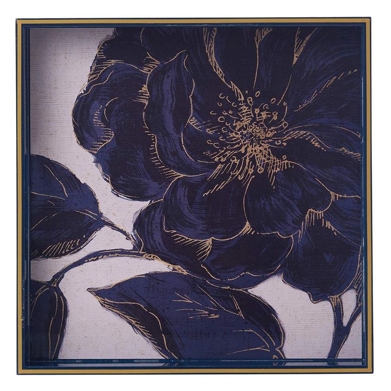 Indigo Garden 15-inch Square Tray