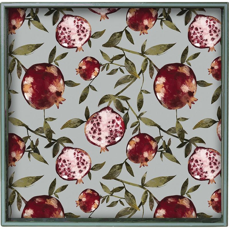 Fresh Pomegranates 15-inch Square Tray