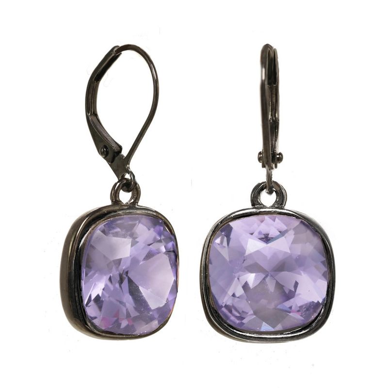 Tanzanite Cushion Cut Swarovski Crystal Earring