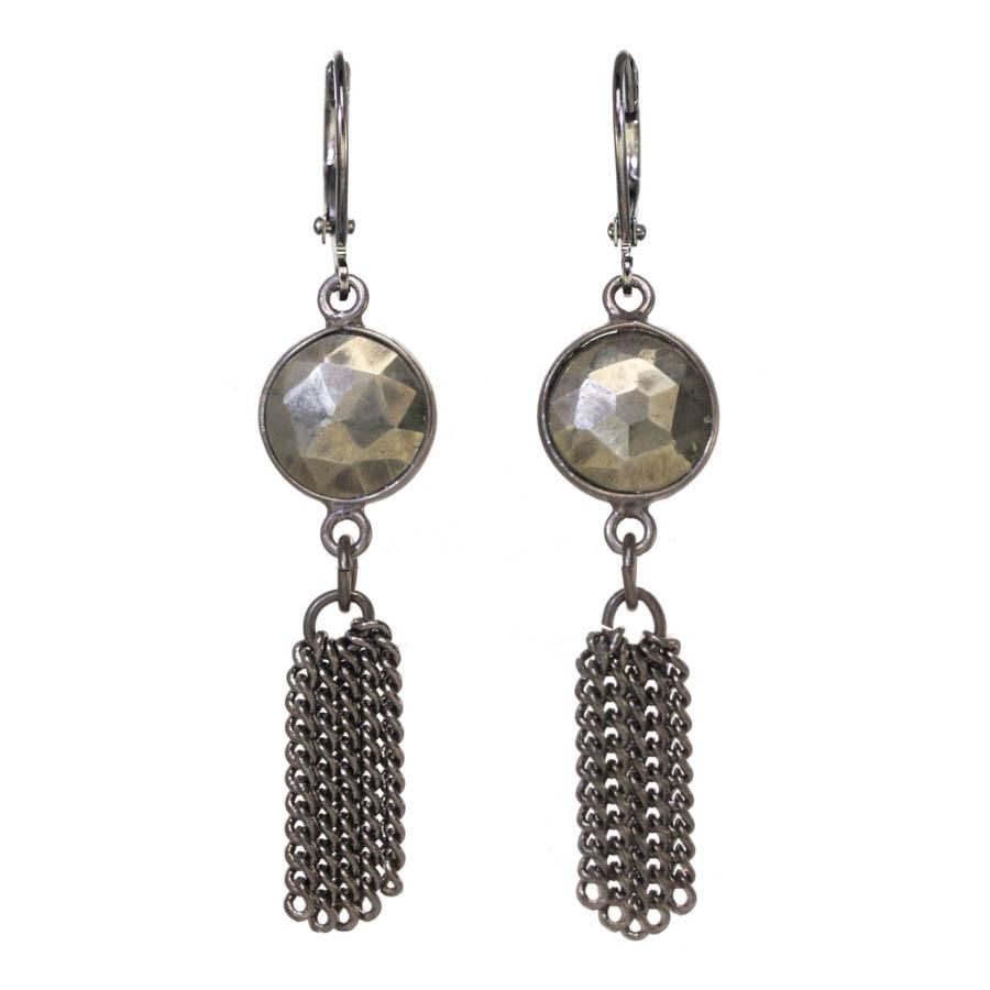 Pyrite Fringe Earring