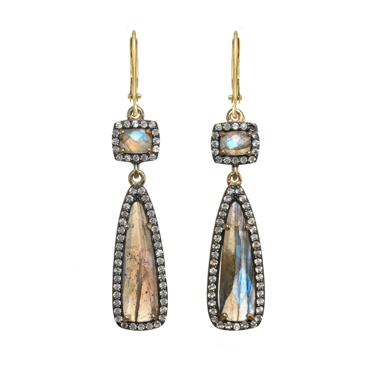Labradorite Pave Earring