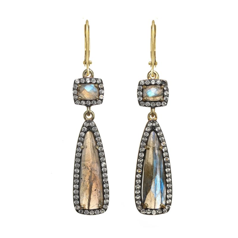 Labradorite Pave Earring