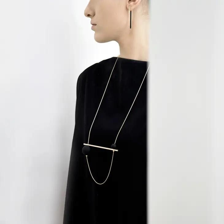 Abacus Versatile Necklace, Color: Black Silver