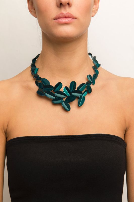 Leaves Necklace, London Blue