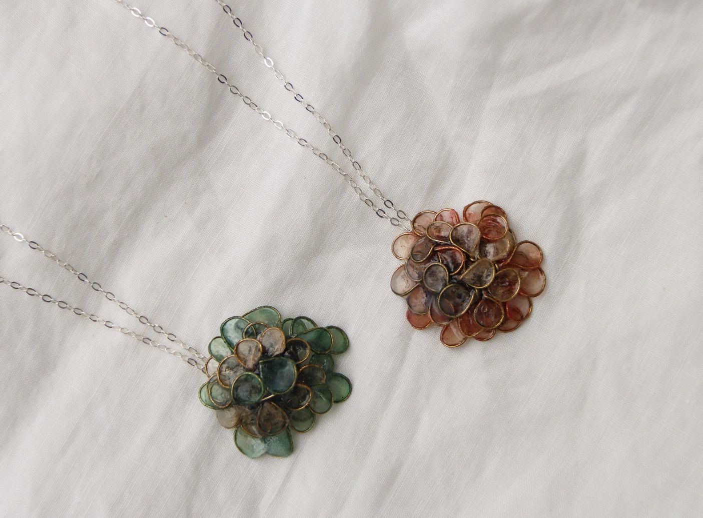 Hydrangea Necklace, Color: Coral
