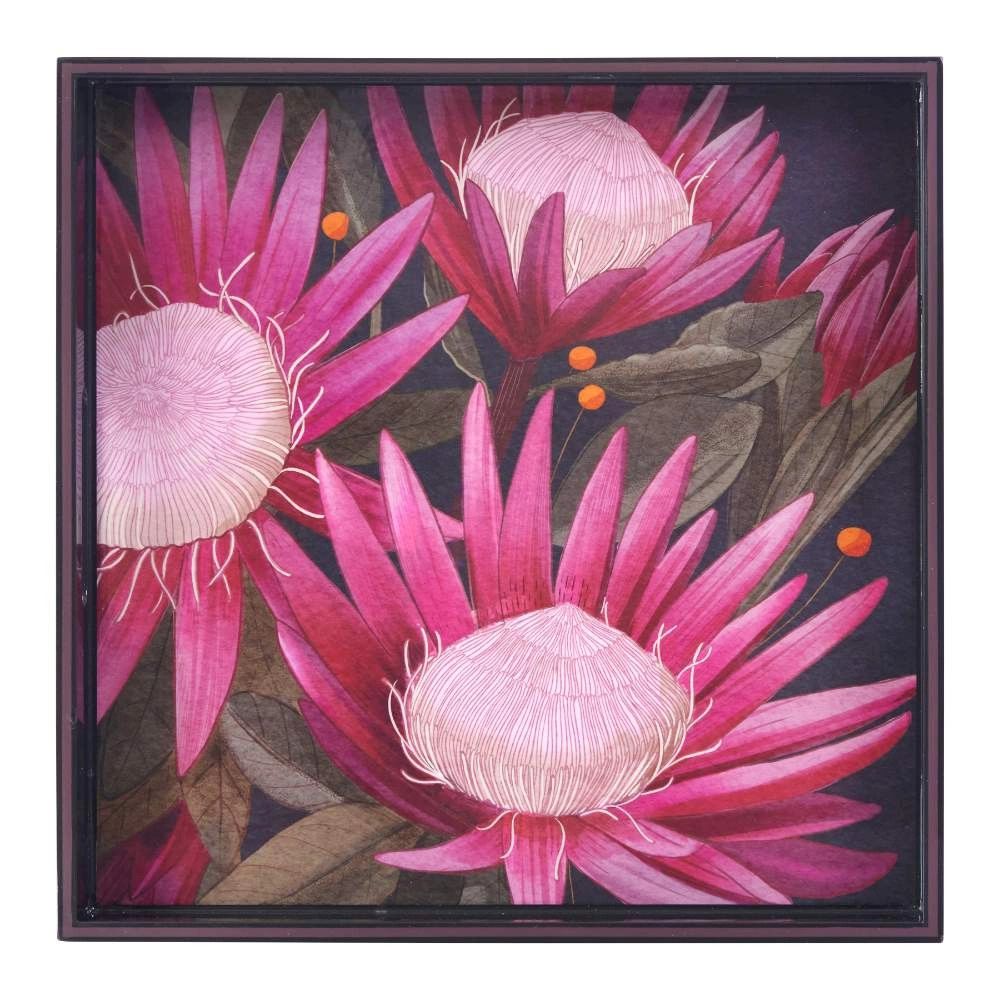 Protea Pink 15-inch Square Tray