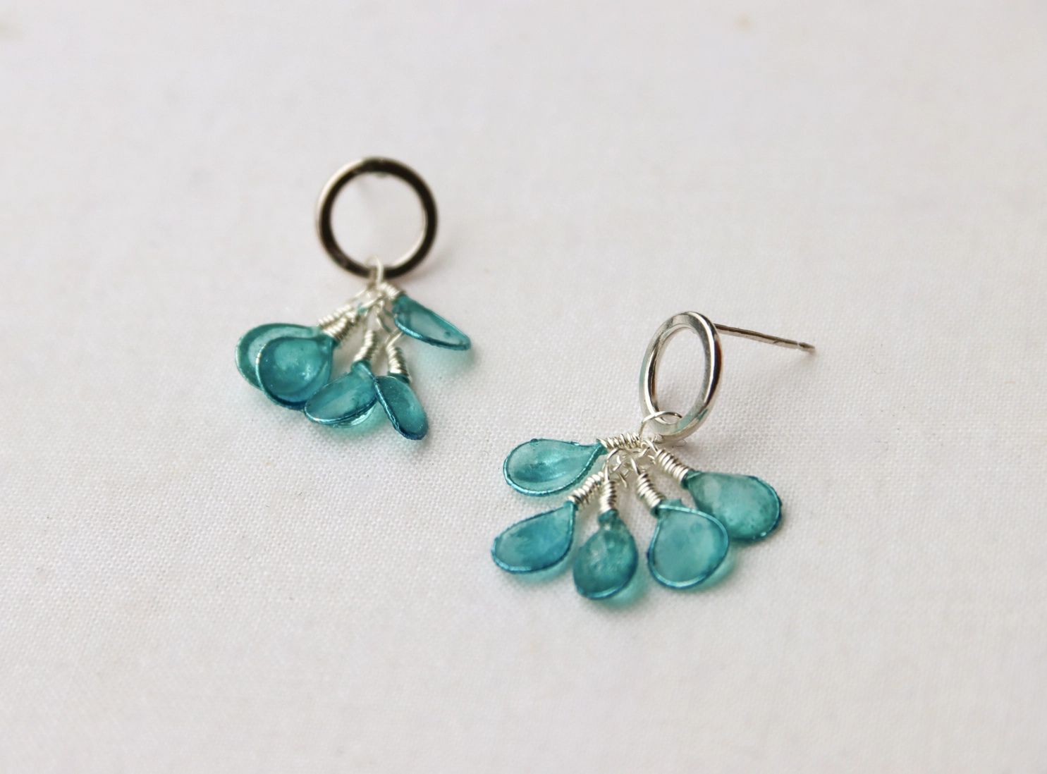 Elderberry Earrings in Cerulean