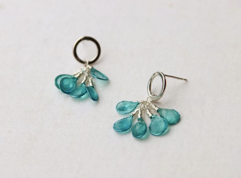 Elderberry Earrings in Cerulean