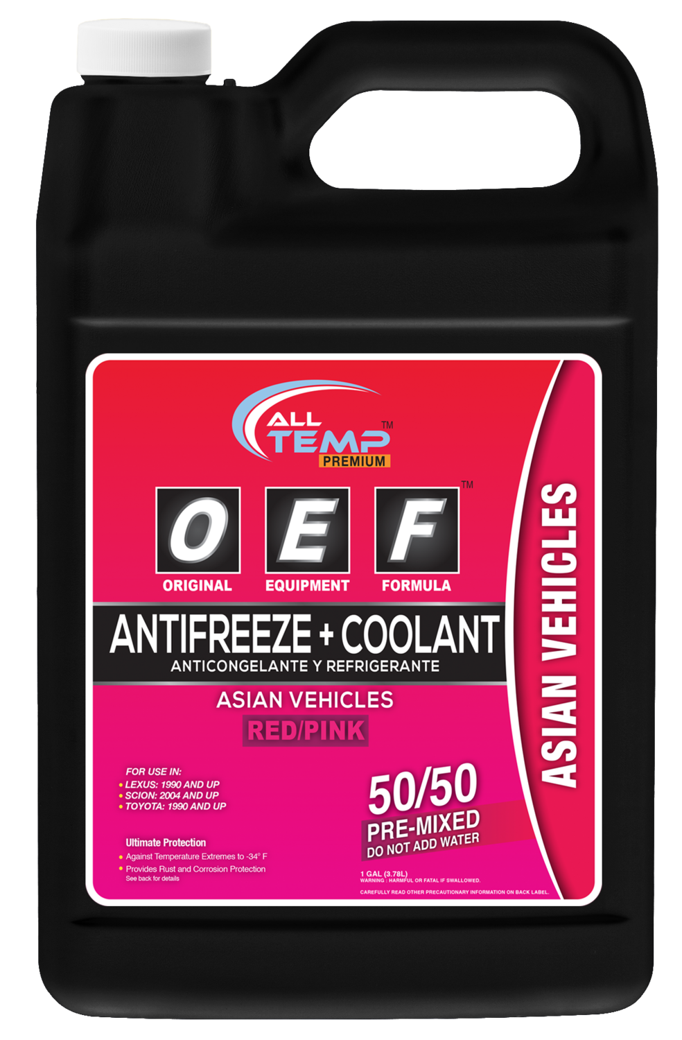 ALL TEMP ANTIFREEZE/COOLANT -ASIAN VEHICLES - PINK