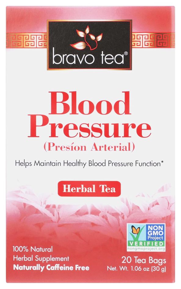 Bravo Tea Blood Pressure Herbal Tea 20 pckts (caffeine free, gluten free, no added preservatives, non gmo, vegan)
