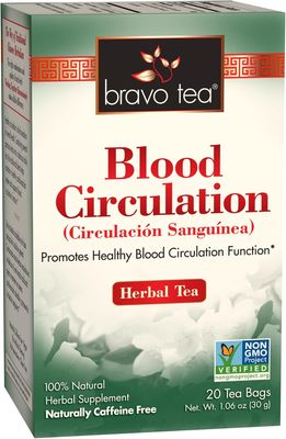 Bravo Tea Blood Circulation Herbal Tea (caffeine free, gluten free. no added preservatives, non gmo, vegan)