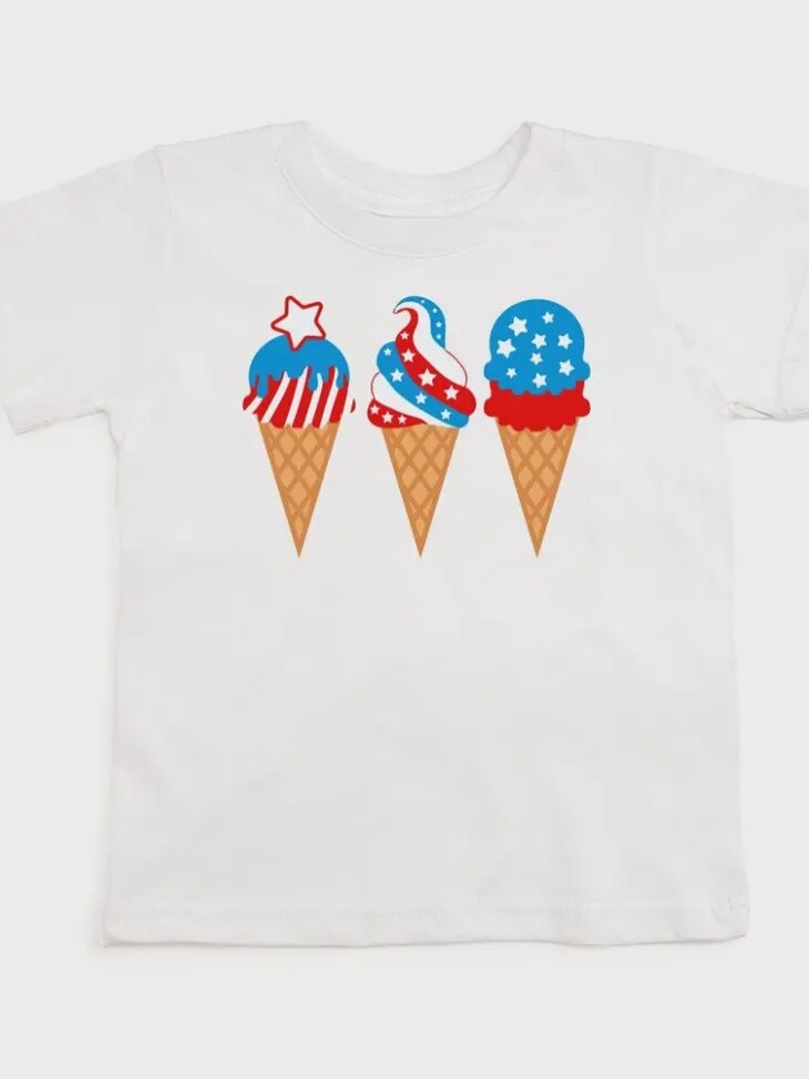 Toddler/Kids Short Sleeve T-Shirt - Patriotic Ice Cream