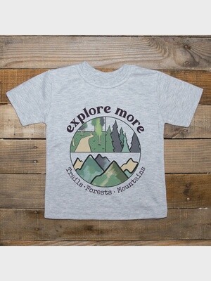 &quot;Explore more&quot; Grey Kids Tee