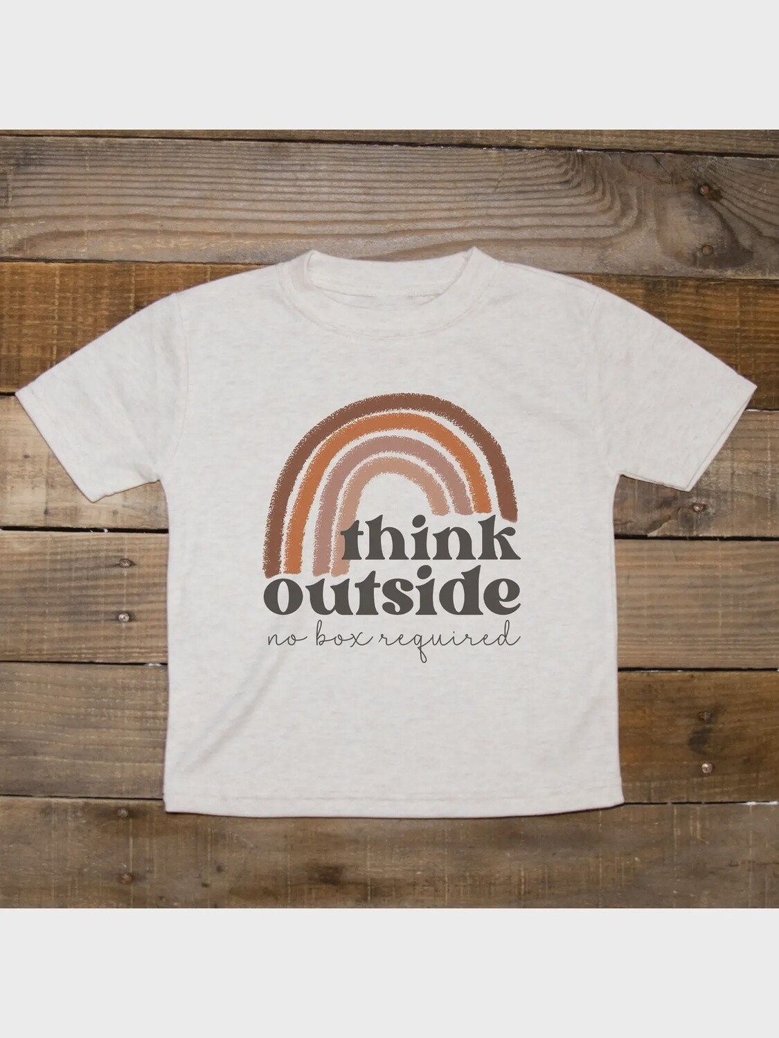 "think outside no box required" Kids Tee