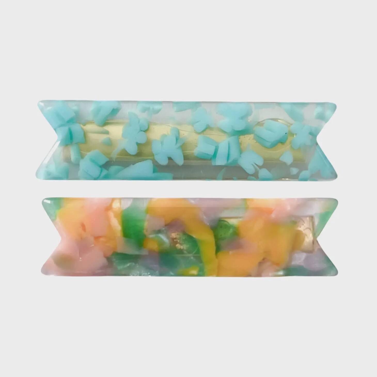 Butterfly and Jellybean Acetate Hair Clips for Girls