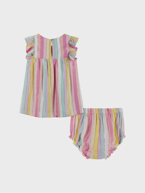 Baby Striped Lurex Sundress &amp; Bloomer Set