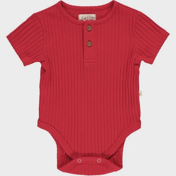 Baby Ribbed Jersey Bodysuit - Red