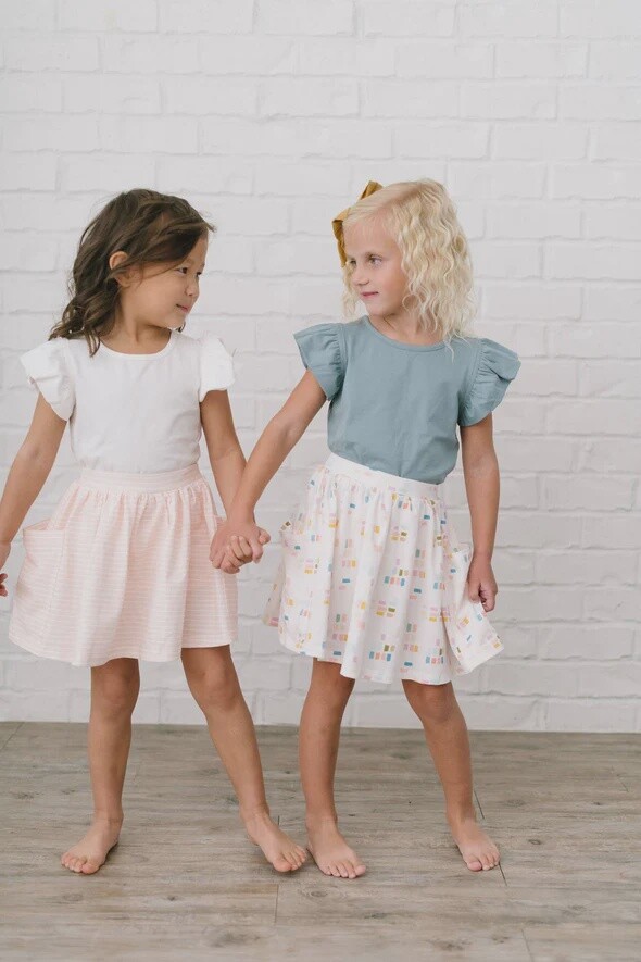 Flutter Tee in Dusty Blue